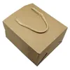 Gift Wrap 5Pcs/Lot Wedding Jewelry Candy Shopping Packing Handle Bag Boutique Brown Doypack Kraft Paper Package Bags With