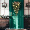 Fiori decorativi 20 pollici Natale Teardrop Swag Wreath Wall Hanging Ghirlanda per la casa colonica Outdoor Indoor Garden Xmas Decor
