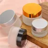 Frosted Glass Jar Cream Fles cosmetische potten Pakcontainer 5G 10G 15G 20G 30G 50G LIP BALM LOTION PACKAGING FKXVI