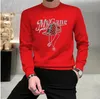 Männer Hoodies Sweatshirts Herbst Neue Europäische Gedruckt Brief Heißer Diamant Pullover Männer Pullover Bottom Mode Marke Männer Top