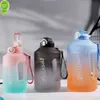 New New Sport Water Bottle Reminder Silicone Sith Straw Waterbottle Items Fitness Big Bottles 1500ML / 2300ML / 3800ML Sport