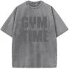 Męskie koszule Time Fitness Time krótko-rękawowe Koszula Mężczyźni Kobiety swobodny modny T-shirt 90S Vintage unisex umyty stare