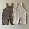 Hosen Frühling Herbst Ins Born Infant Patch Overalls Mädchen Baby Gerippte Solide Retro Hosenträger Hosen Kind Jungen Baumwolle Ärmellose Overall