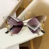 Sunglasses Y2K Butterfly Fashion For Women Aesthetic Rhinestone Sun Shades Decorative Glasses Beach Party Club
