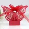 Present Wrap 50/100pcs Butterfly Laser Cut Hollow Wagon Box Candy With Ribbon Baby Shower Wedding Party Supplies Packaging