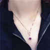 Chains Classic Design 585 Purple Gold Plated 14K Rose Chain In Ruby Necklaces Exquisite Luxury Ladies Dinner Wedding Jewelry