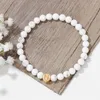 Strand 26 lettere dalla A alla Z braccialetto con ciondoli turchesi naturali howlite pietra perlina yoga energia stretch braccialetto gioielli per donna uomo