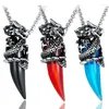 Chains Titanium Dragon Head Pendant Hippie Bikers Sports Men's 316L Stainless Steel Blue Wolf Tooth Style For Necklace Making