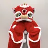 Filtar Swaddling Cartoon Chinese Red Lion Year Christmas Cloak Hoodie Filt Flanell Hooded With Hat Glove Weoreble Warm Kids Cosplay Gift 231124