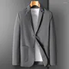 Abiti da uomo Minglu Blazer da uomo tinta unita Primavera Autunno Blazer monopetto da uomo Giacche da uomo casual da uomo di alta qualità slim fit