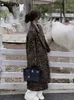 Mélanges de laine pour femmes Lautaro hiver Long chaud moelleux coloré imprimé léopard mélanges manteau pour femmes fente arrière vêtements de luxe pardessus en laine 231124
