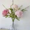 Dekorativa blommor Peony Artificial Garden Home Decor Quality Accessoires Maison Känn dig bekväm bröllop Bridal Bouquet Room Decoration