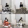 Soft cottons blankets designer blanket lattice lightweight printing thick square shape symmetric comforter letter printed throw blanket warm simple JF0019 F23