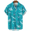 Herrens avslappnade skjortor 3D Hawaiian tryckta skjorta Ocean World's Top Summer Fashion Shirt.