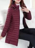 Women's Down Parka's Jacket Oversize Lightweight Padded Winter Women Removable Hood Warm Cotton Clothes Middle Length Slim Parkas 231124