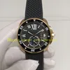 4 estilos relógio de foto real masculino w7100052 42mm 300m mostrador preto pulseira de borracha de ouro rosa ásia 2813 movimento relógios mecânicos automáticos masculinos relógios de pulso