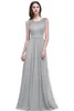 Elegant Mint Green Bridesmaid Dresses for Women spets bröllopsfest Gästklänning Chiffon Long Formal Prom Evening Gown New CPS489