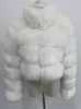 Women's Fur Faux Fur ZADORIN Abrigo corto de piel de zorro sintética de invierno a la moda para mujer, cuello de piel de lujo para mujer, chaqueta peluda gruesa y cálida, Top corto de piel sintética 231124