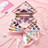 Jewelry Makeup Set For Girls Washable Luminous Music Box Kit Lipstick Eyeshadows Nail Polish Stickers Kid Game Toy Gift 231124