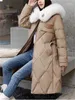 Trench da donna con cerniera verso il basso Parka per donna Autunno Inverno 2023 Moda collo di pelliccia oversize Chic giacca a maniche lunghe vintage