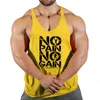 Herrtankstoppar Inga smärtförstärkning av fitnesskläder kroppsbyggande topp Men Gym Stringer Singlet Cotton ärmlös skjorta Workout Man Undertröja 230425