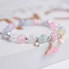 Bracelets de charme nova estrela da lua coreana colorida pulseira de miçangas de cristal para mulheres boêmio coelho gato animal animal elástico elástico jóias de moda z0426