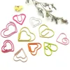 Bag Clips 100 Pieces Love Heart Shaped Small Paper Bookmark for Office School Home Metal 230425