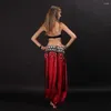 Scenkläder stor storlek magdanskläder Tribal Tassel set myntbra skinkor halsduk Gypsy byxor