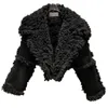 Women s Jackets PREPOMP Winter Collection Long Sleeve Big Turn Down Collar Faux Fur Leather Black Pu Jacket Women Blazer Coat GH141 231124