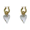 Hoop kolczyki Huggie Origin Summer Luxury Transpite Heart Earring Kolczyka Złote Kolor Haczyka Clear Hacil For Women Brincos