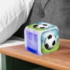 デスクテーブルクロックデジタルサッカーの目覚まし時計クリエイティブLEDカラフルなライト付きLED Cube Time Week Month Temment Home Decoration 231124