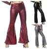 Women's Pants Plus Size Cargo Women Mid-waist Sexy Lingerie Bronzed Club Pole Dancing Wide High Waist Female Clothing