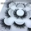 Makeup Tools HBZGTLAD 5 pairs 825mm natural 3D false eyelashes fake lashes makeup kit Mink Lashes extension mink maquiagem 230425