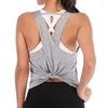 Chemises actives Sexy Skin-friendly Deep V Sport Fitness Débardeurs Femmes Loose Fit Running Workout Vest Back Open Training Yoga S-XL