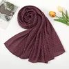 Plain Wrinkle Pom Pom Dot Bubble Chiffon Instant Hijab Shawl Lady High Quality Solid Wrap Headband Bufanda Muslim Snood 175*55Cm