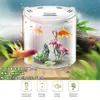 Tanks Home Office Desktop Aquarium Half Moon Large Capacity Desktop Acrylic Mini Nano Air Pump Led Light Build In Fish Tank