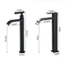 Bathroom Sink Faucets Basin Faucet Stainless Steel Waterfall Tall Vessel Tap MaBlack Single Handle Deck Mount Lavotory