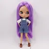 Poupées ICY DBS Blyth poupée 1/6 BJD blanc/beige peau 19 articulations corps brillant/givré visage violet cheveux longs raides bricolage jouet poupées pour les filles 230426