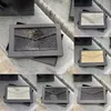 Uptown torebka torba krokodyl wytłaczona błyszcząca designerska skórzana koperta z klapką magnetyczną Ziarno de poudre skórzane metalowy portfel sprzętowy