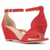 Vrouwen Sandalen 8 Cm LOSLANDIFEN Sexy Puntschoen Dunne Hoge Hakken Wedge Platform Enkelbandje Sandaal Party Effen Kleur Bruiloft schoenen 87733