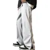 Men's Pants Warm Cargo Thick Fleece Lined Mid-rise Wide Leg Trousers With Zipper Closure Back Button Winter