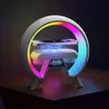 طاولة المكتب ساعات ذكية الضوء RGB Atmosphere مصباح LED الشاحن اللاسلكي Bluetooth Ser إنذار Clock Clock Decoration Lamps Night 231124