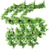 Dekorativa blommor 3 datorer druvor VINE DECED HEM KONSTRICIAL Greenery Green Leaves Wedding Vines Plastic Garlands