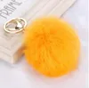 Portachiavi con palla di pelo di coniglio 8 cm Portachiavi in metallo dorato adorabile morbido Palla Pom Poms Portachiavi in peluche Portachiavi per auto Anelli per borsa Regalo DHL