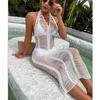 Women's Swimwear Sexy White Crochet Bikini Cover Up For Women Beach Ups Dress 2023 Summer Beachwear Female Vestidos De Playa