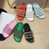 Top Designer Women Slippers Sandals embroidery weave slides sandals Ladies Letters paris Fashion patchwork colors Beach sandals With Box