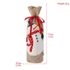 Decorazioni natalizie Coperchi per bottiglie di vino Borsa per le vacanze Babbo Natale Champagne Cover Red Merry Table Home