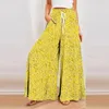 Женские брюки, весна-осень, бамбуковый хлопок, модная длинная юбка с фрагментарными цветами, широкая юбка с 3D принтом, повседневная одежда в пол