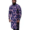 Camicie casual da uomo Camicia colorata O-Collo Moda nigeriana Maniche lunghe Top Design su misura Abito da festa di nozze africano maschile