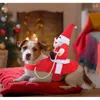 Одежда для собак Benepaw Собака Санта-Клаус Езда Рождественский костюм Забавный домашний ковбойский наездник Наряд для лошадей Одежда для щенков и кошек Одежда для вечеринок 231124